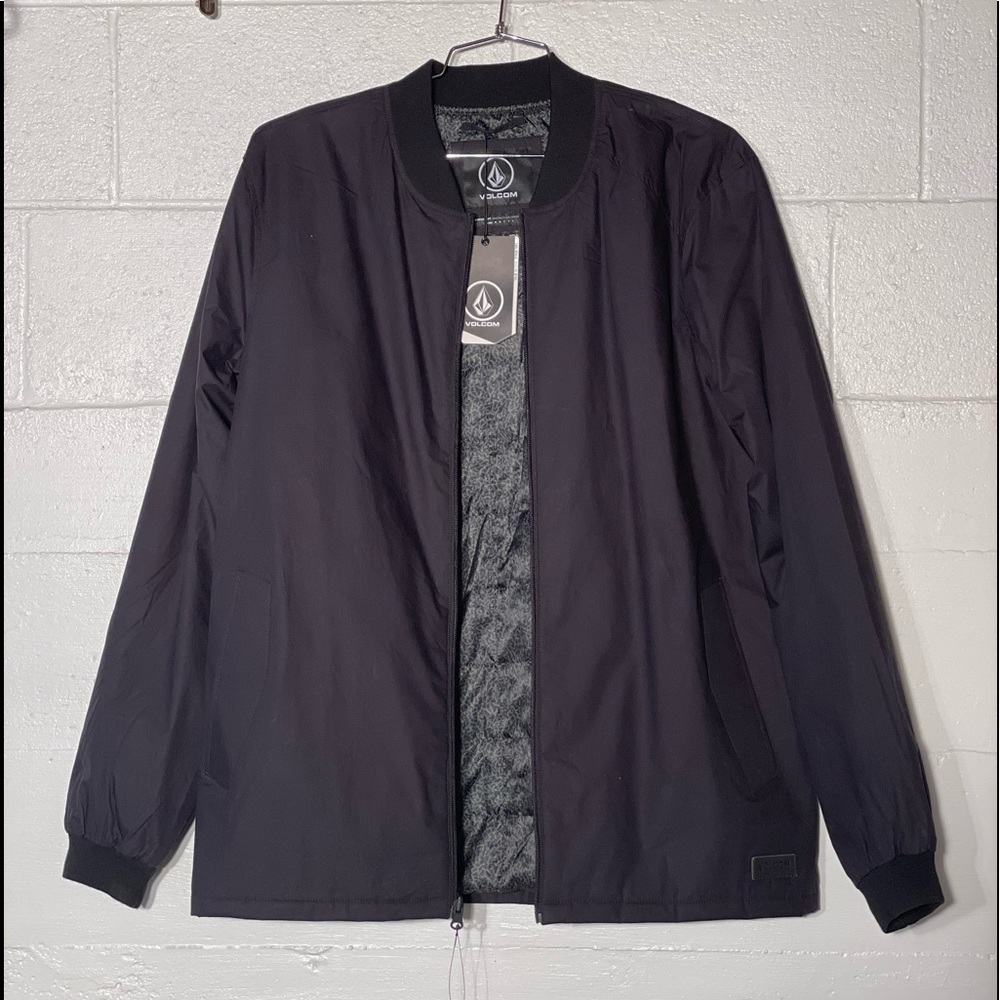 Black Volcom Bomber Jacket